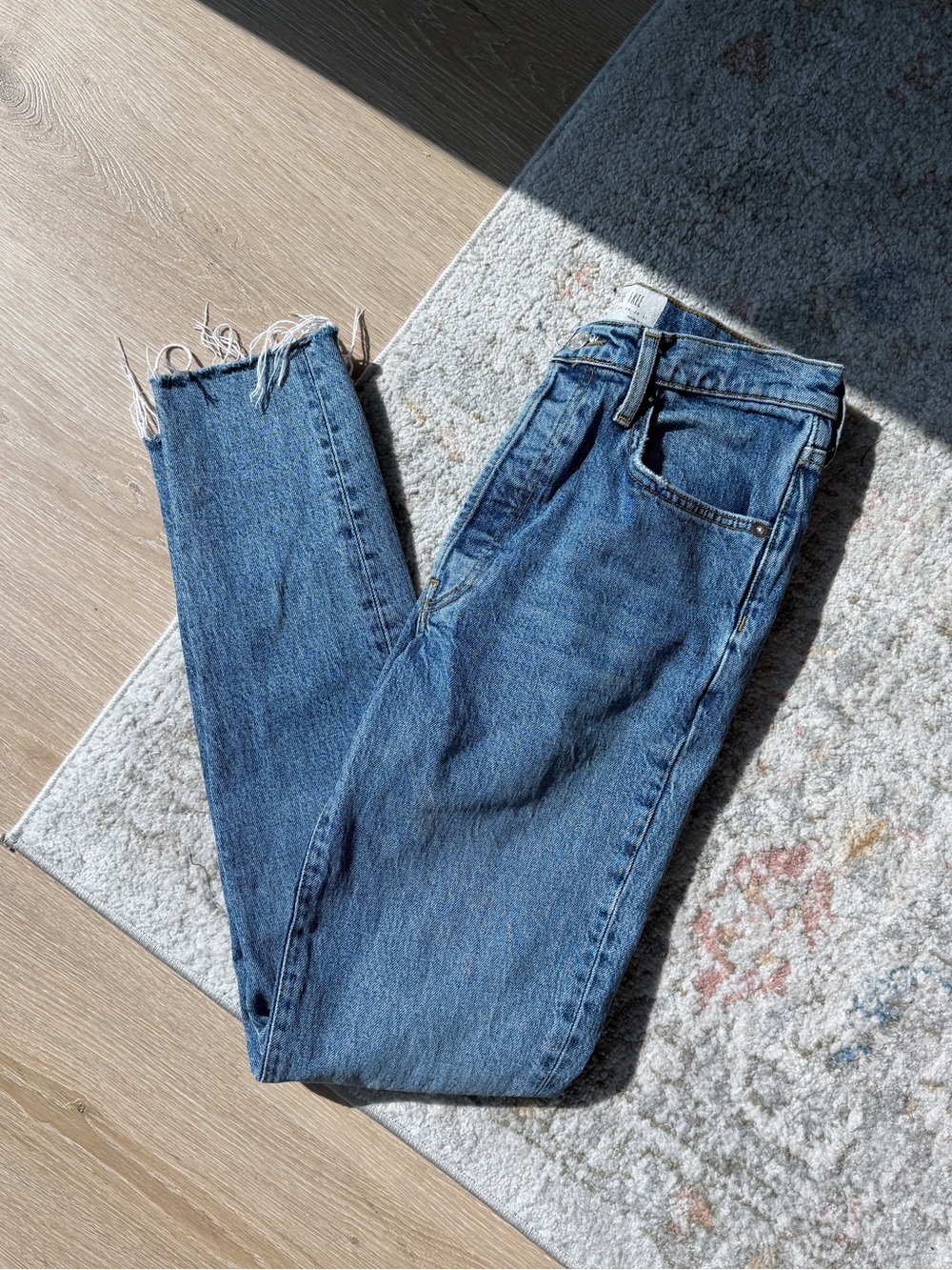 We The Free Light Blue Raw-Hem Jeans